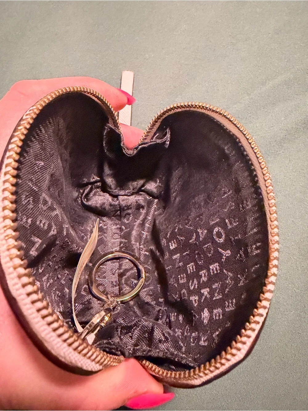 kate spade Pink Coin Pouch with Black & Light Pink Swan Appliqués